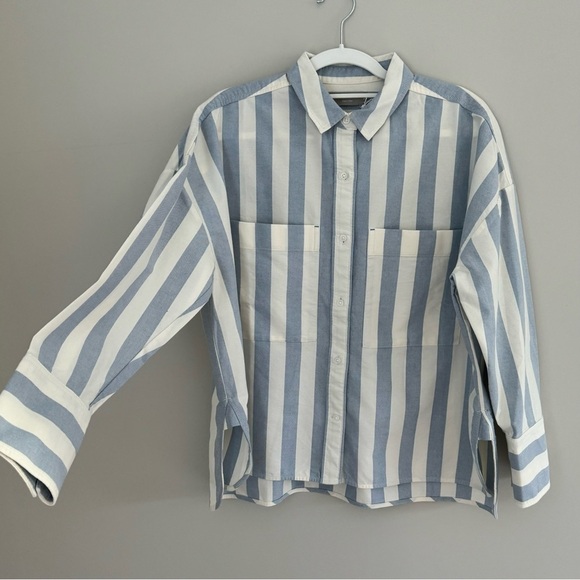NWT Everlane Organic Cotton The Boxy Oxford Button Down Striped Oversized Shirt - Picture 8 of 16